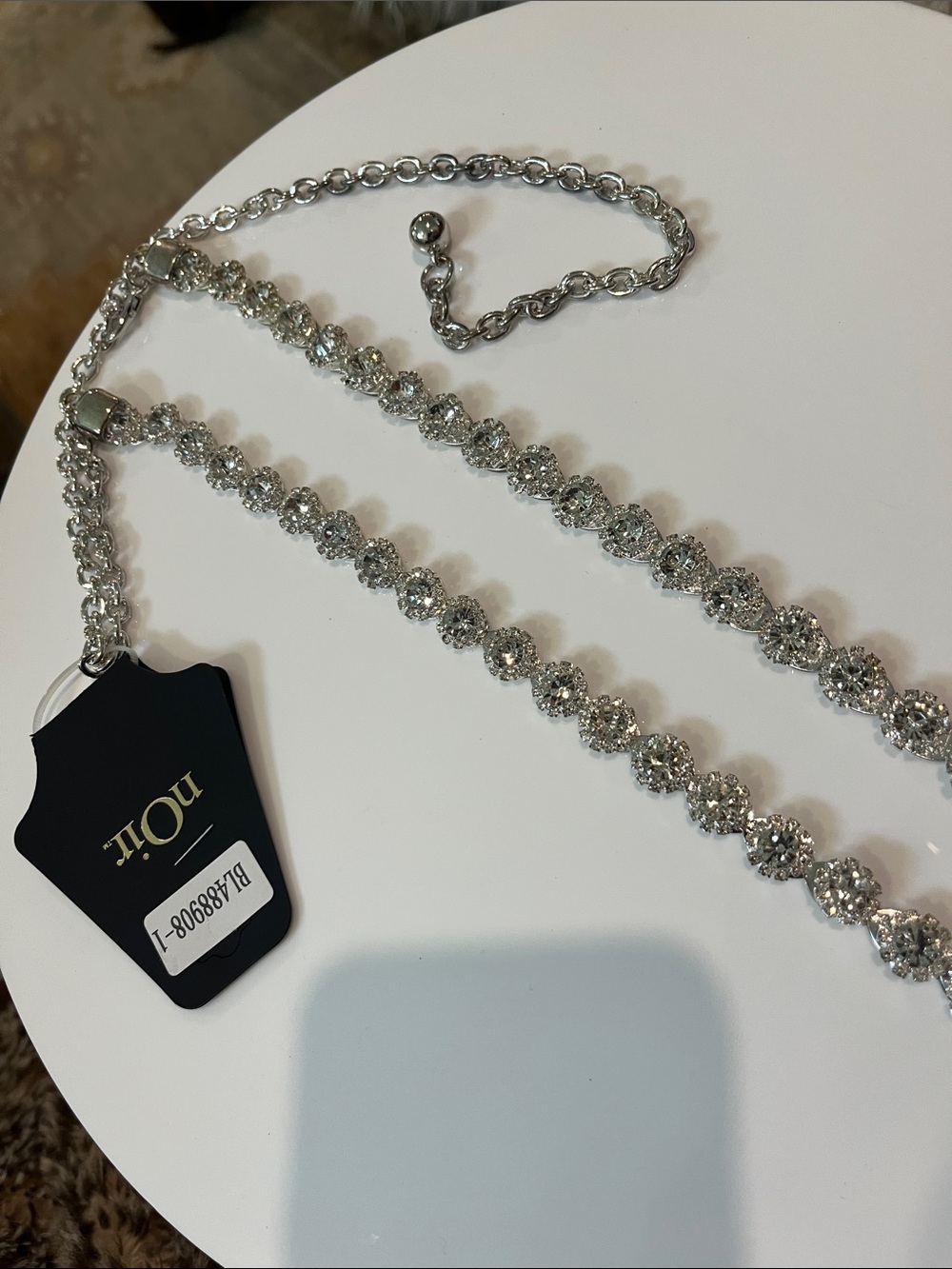 nOir Jewelry Silver Crystal Station BELT BRAND NEW STUNNING - Picture 7 of 7